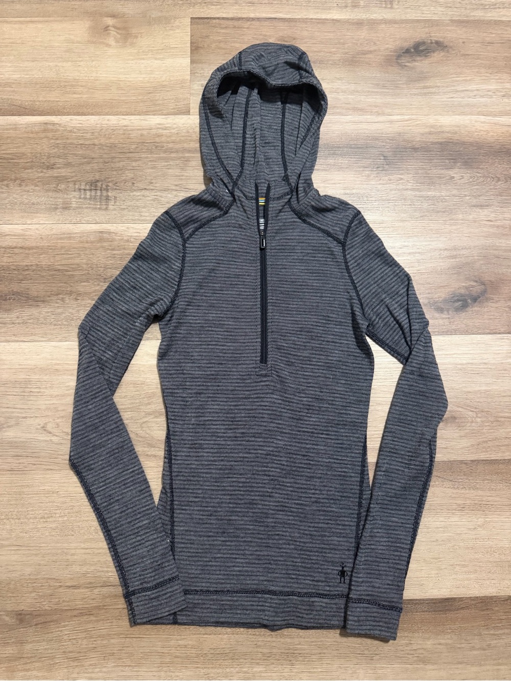 Smartwool Hoodie Womens XS Gray Merino Wool 250 Half Zip Base Layer 1/2 Zip